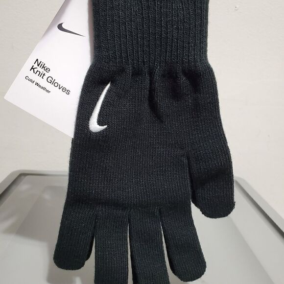 Nike Unisex Sz LARGE/XLARGE Swoosh Knit Gloves Black NWT - Picture 3 of 7